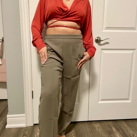 Mango Khaki Green Pants - Picture 5 of 6